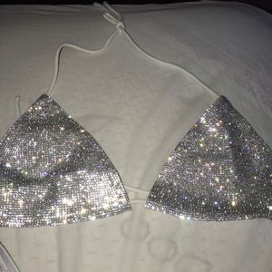 White Rhinestone Bikini